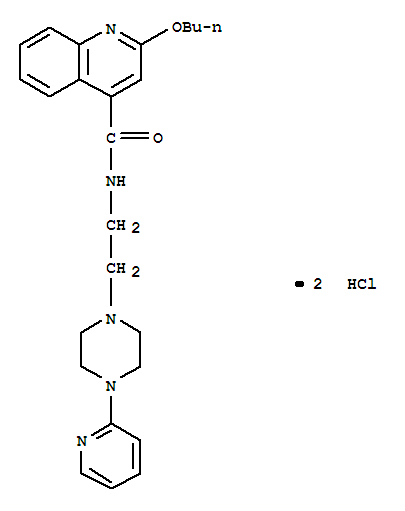 4-Quinolinecarboxamide,2-butoxy-N-[2-[4-(2-pyridinyl)-1-piperazinyl]ethyl]-, hydrochloride (1:2)