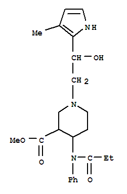 3-Piperidinecarboxylic acid, 1-(2-hydroxy-2-(3-methyl-1H-pyrrol-2-yl)ethyl)-4-((1-oxopropyl)phenylamino)-, methyl ester
