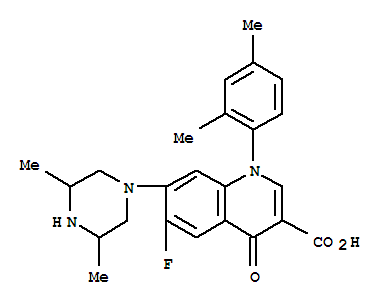 3-quinolinecarboxylic acid, 1-(2,4-dimethylphenyl)-7-(3,5-dimethyl-1-piperazinyl)-6-fluoro-1,4-dihydro-4-oxo-