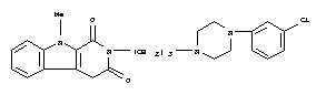 1H-Pyrido(3,4-b)indole-1,3(2H)-dione, 4,9-dihydro-2-(3-(4-(3-chlorophenyl)-1-piperazinyl)propyl)-9-methyl-