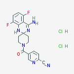 2-Pyridinecarbonitrile, 5-[(4'-amino-5',8'-difluorospiro[piperidine-4,2'(1'H)-quinazolin]-1-yl)carbonyl]-, hydrochloride (1:2)