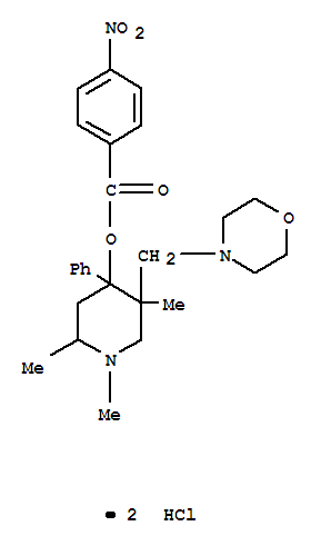 1,2,5-trimethyl-5-(morpholin-4-ylmethyl)-4-phenylpiperidin-4-yl 4-nitrobenzoate dihydrochloride