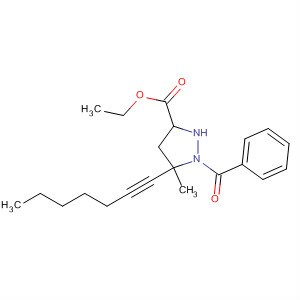 3-Pyrazolidinecarboxylic acid, 1-benzoyl-5-(1-heptynyl)-5-methyl-, ethylester