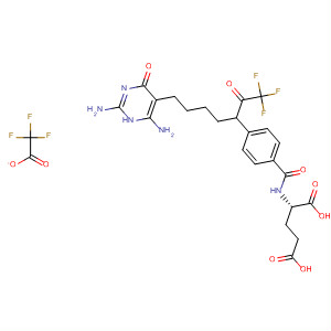 L-Glutamic acid,N-[4-[5-(2,6-diamino-1,4-dihydro-4-oxo-5-pyrimidinyl)-1-(trifluoroacetyl)pentyl]benzoyl]-, trifluoroacetate