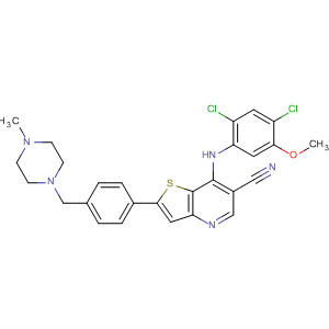 Thieno[3,2-b]pyridine-6-carbonitrile,7-[(2,4-dichloro-5-methoxyphenyl)amino]-2-[4-[(4-methyl-1-piperazinyl)methyl]phenyl]-