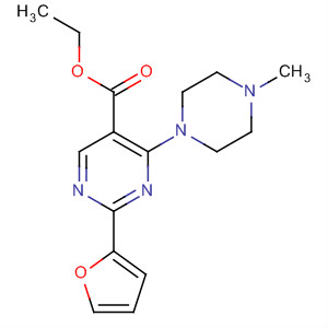5-Pyrimidinecarboxylic acid, 2-(2-furanyl)-4-(4-methyl-1-piperazinyl)-,ethyl ester