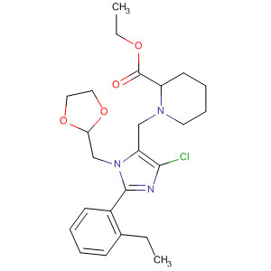 2-Piperidinecarboxylic acid,1-[[4-chloro-1-(1,3-dioxolan-2-ylmethyl)-2-(2-ethylphenyl)-1H-imidazol-5-yl]methyl]-, ethyl ester