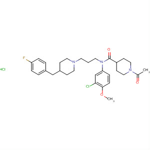 4-Piperidinecarboxamide,1-acetyl-N-(3-chloro-4-methoxyphenyl)-N-[3-[4-[(4-fluorophenyl)methyl]-1-piperidinyl]propyl]-, monohydrochloride