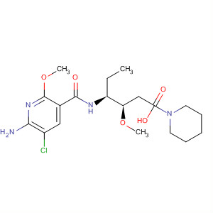 1-Piperidinehexanoic acid,4-[[(6-amino-5-chloro-2-methoxy-3-pyridinyl)carbonyl]amino]-3-methoxy-, (3R,4S)-