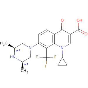 3-Quinolinecarboxylic acid,1-cyclopropyl-7-[(3R,5S)-3,5-dimethyl-1-piperazinyl]-1,4-dihydro-4-oxo-8-(trifluoromethyl)-, rel-