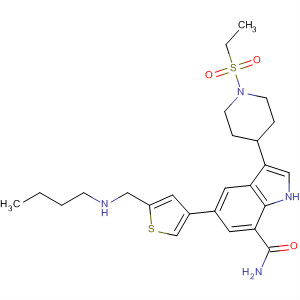1H-Indole-7-carboxamide,5-[5-[(butylamino)methyl]-3-thienyl]-3-[1-(ethylsulfonyl)-4-piperidinyl]-