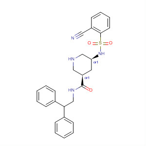 3-Piperidinecarboxamide,5-[[(2-cyanophenyl)sulfonyl]amino]-N-(2,2-diphenylethyl)-, (3R,5S)-rel-