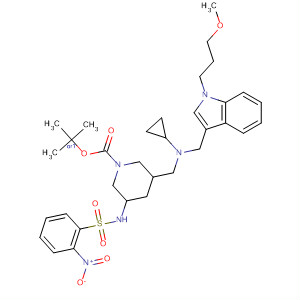 1-Piperidinecarboxylic acid,3-[[cyclopropyl[[1-(3-methoxypropyl)-1H-indol-3-yl]methyl]amino]carbonyl]-5-[[(2-nitrophenyl)sulfonyl]amino]-, 1,1-dimethylethyl ester,(3R,5S)-rel-