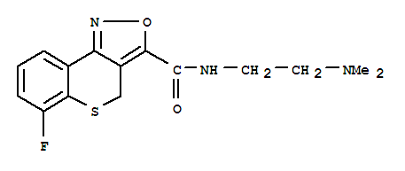N-[2-(dimethylamino)ethyl]-6-fluoro-4H-thiochromeno[4,3-c][1,2]oxazole-3-carboxamide molecular structure