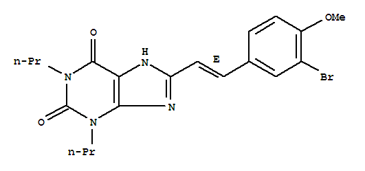 8-[(E)-2-(3-bromo-4-methoxyphenyl)ethenyl]-1,3-dipropyl-3,7-dihydro-1H-purine-2,6-dione