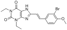 1H-Purine-2,6-dione, 3,7-dihydro-8-(2-(3-bromo-4-methoxyphenyl)ethenyl )-1,3-diethyl-, (E)-