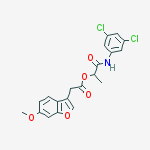 [1-(3,5-dichloroanilino)-1-oxopropan-2-yl] 2-(6-methoxy-1-benzofuran-3-yl)acetate molecular structure
