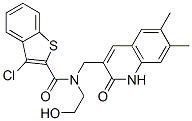Benzo[b]thiophene-2-carboxamide, 3-chloro-N-[(1,2-dihydro-6,7-dimethyl-2-oxo-3-quinolinyl)methyl]-N-(2-hydroxyethyl)- (9CI)