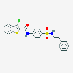 3-CHLORO-N-[4-[[(2-PHENYLETHYL)AMINO]SULFONYL]PHENYL]-BENZO[B]THIOPHENE-2-CARBOXAMIDE molecular structure