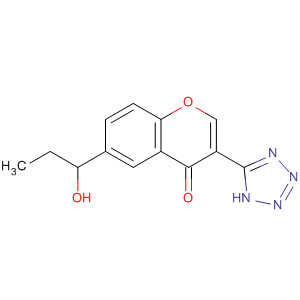 4H-1-Benzopyran-4-one, 6-(1-hydroxypropyl)-3-(1H-tetrazol-5-yl)- molecular structure