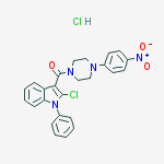 Piperazine,1-[(2-chloro-1-phenyl-1H-indol-3-yl)carbonyl]-4-(4-nitrophenyl)-,monohydrochloride