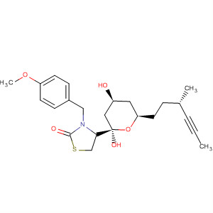 2-Thiazolidinone,3-[(4-methoxyphenyl)methyl]-4-[(2R,4S,6R)-tetrahydro-2,4-dihydroxy-6-[(3S)-3-methyl-4-hexynyl]-2H-pyran-2-yl]-, (4R)-