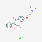 [4-[2-(diethylamino)ethoxy]phenyl]-(2-ethyl-1-benzofuran-3-yl)methanone;hydrochloride molecular structure