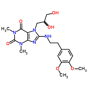7-(2,3-dihydroxypropyl)-8-{[2-(3,4-dimethoxyphenyl)ethyl]amino}-1,3-dimethyl-3,7-dihydro-1H-purine-2,6-dione