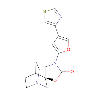 Spiro[1-azabicyclo[2.2.2]octane-3,5'-oxazolidin]-2'-one,3'-[4-(4-thiazolyl)-2-furanyl]-, (3R)-