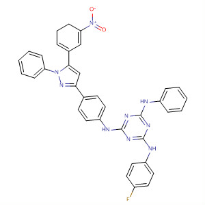 1,3,5-Triazine-2,4,6-triamine,N-[4-[4,5-dihydro-5-(3-nitrophenyl)-1-phenyl-1H-pyrazol-3-yl]phenyl]-N'-(4-fluorophenyl)-N''-phenyl-