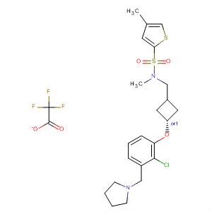 2-Thiophenesulfonamide,N-[[trans-3-[2-chloro-3-(1-pyrrolidinylmethyl)phenoxy]cyclobutyl]methyl]-N,4-dimethyl-, 2,2,2-trifluoroacetate (1:1)
