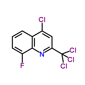 4-CHLORO-8-FLUORO-2-TRICHLOROMETHYLQUINOLINE molecular structure