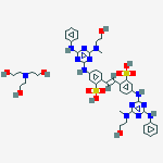 4,4'-bis[[6-anilino-4-[(2-hydroxyethyl)methylamino]-1,3,5-triazin-2-yl]amino]stilbene-2,2'-disulphonic acid, compound with 2,2',2''-nitrilotriethanol